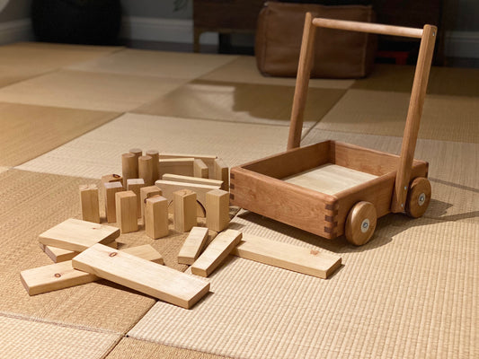 Toddler cart and blocks