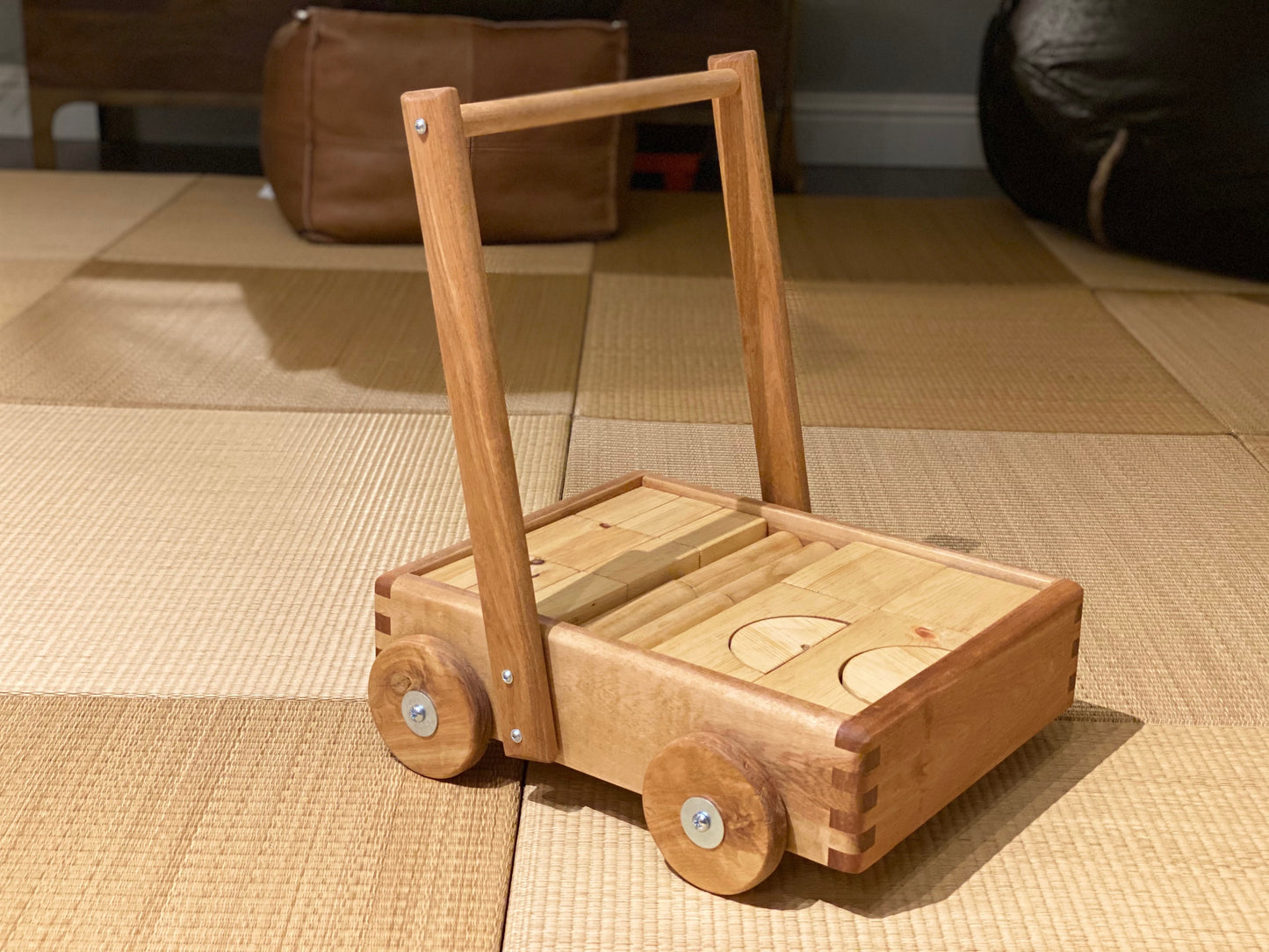 Toddler cart and blocks